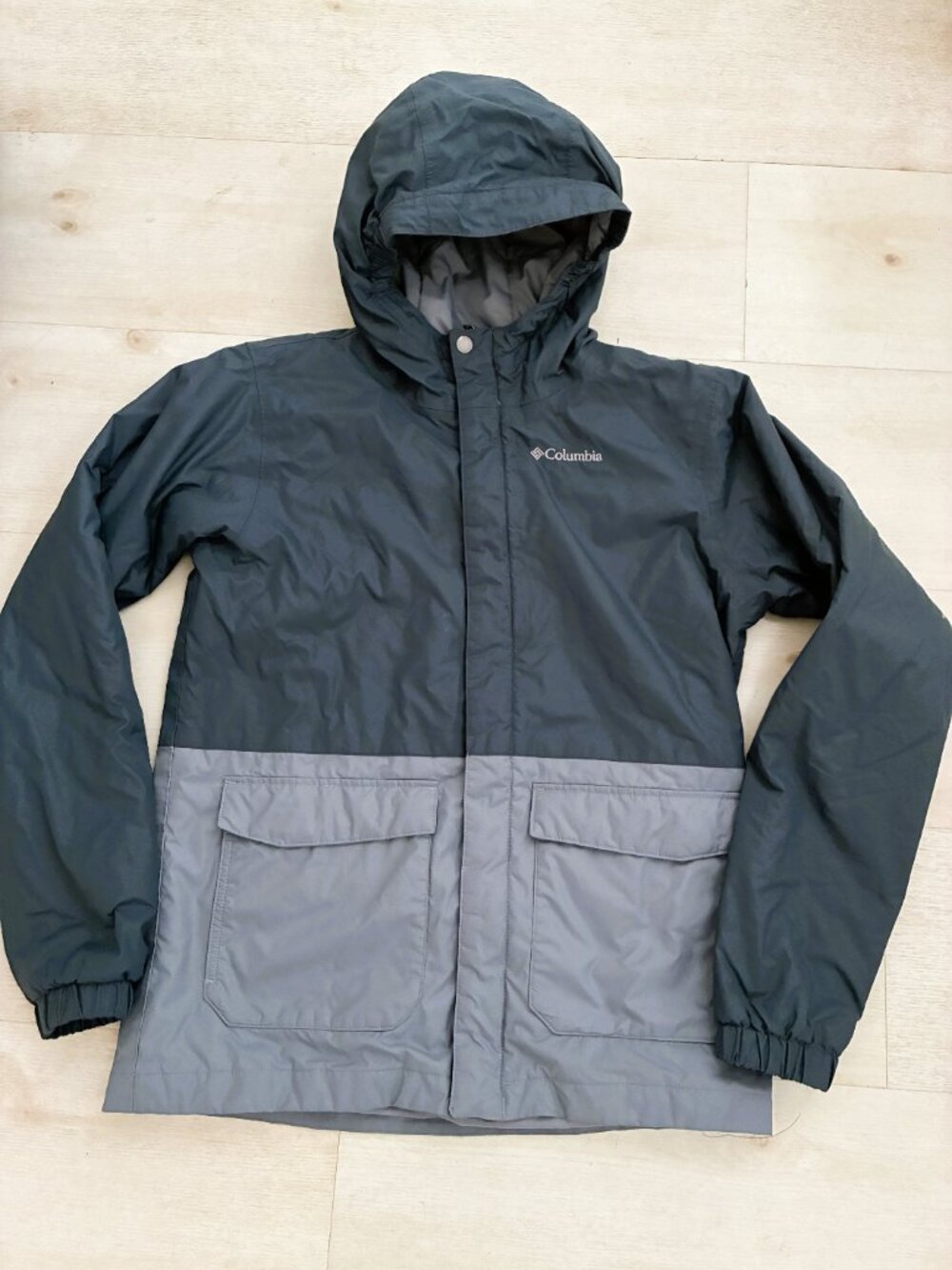 Columbia Boys Rain-Zilla II Jacket Two-Tone Hooded Waterproof Coat You XL